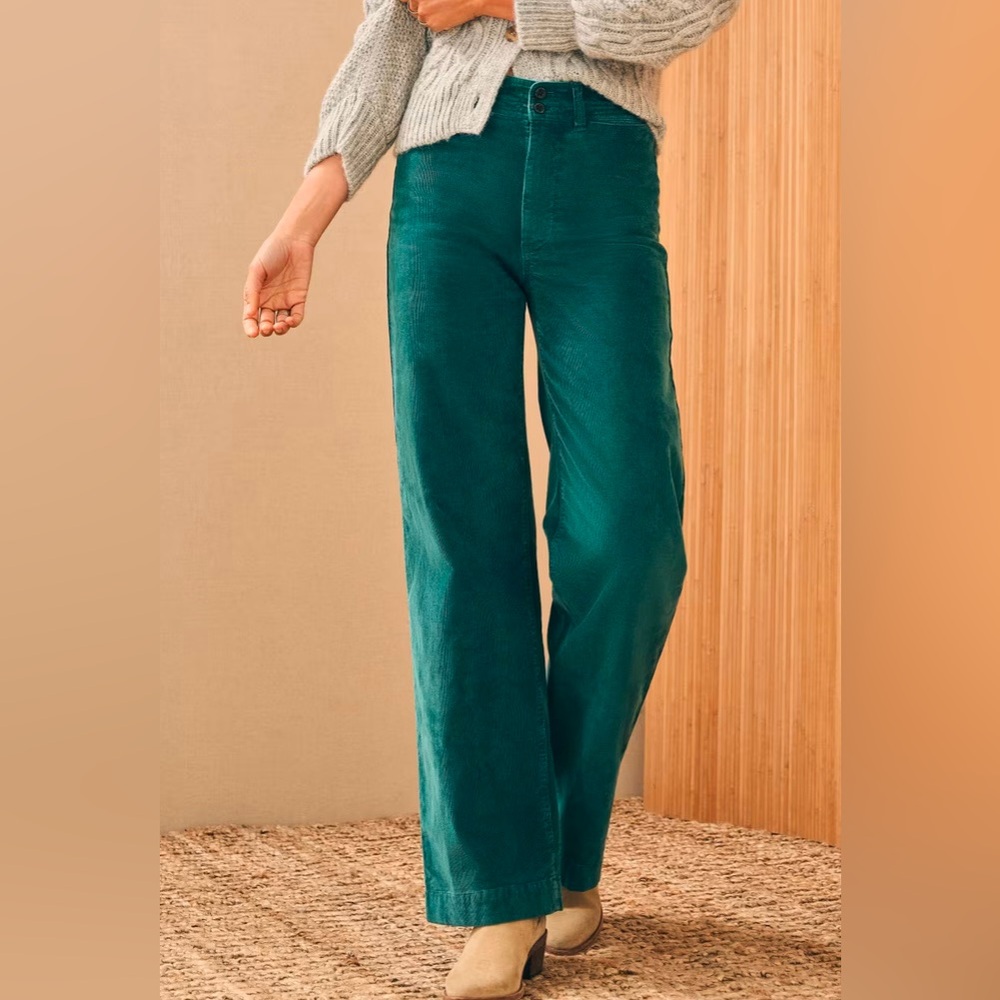 NWT Faherty wide leg stretch cord